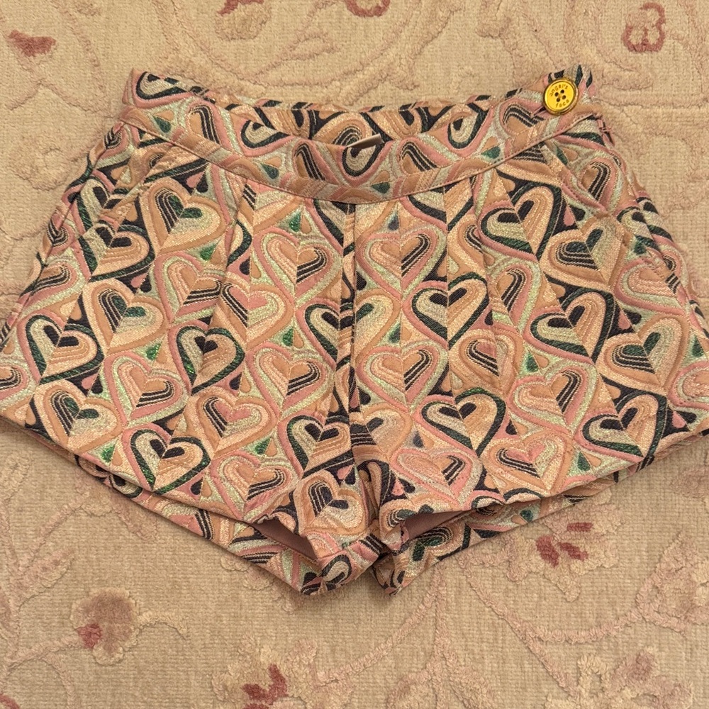 Hannah Banana Multicolor Heart Pattern Shorts